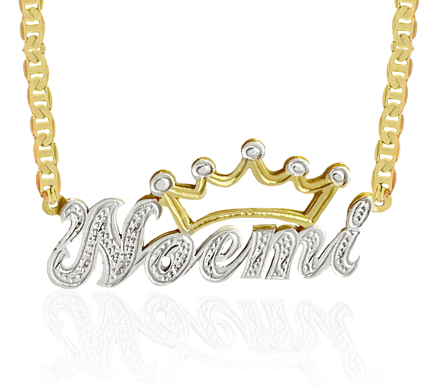 Girls 3D Frosted Crown Necklace