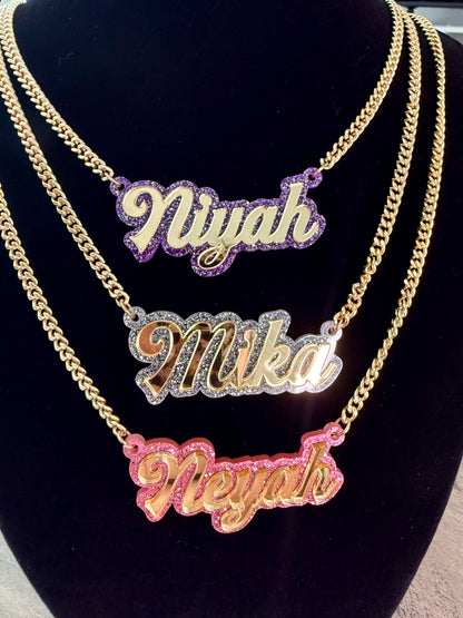 Double Onyx Glitzy Necklace