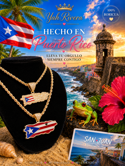 Iced out Puerto Rico Necklace (Limited Edition)