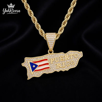 Iced out Puerto Rico Necklace (Limited Edition)