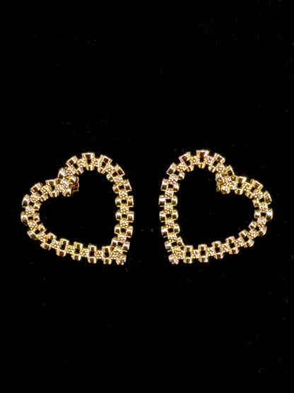 Rolx Heart Stud Earrings (17MM)