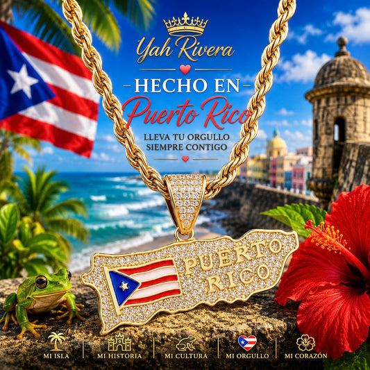 Iced out Puerto Rico Necklace (Limited Edition)