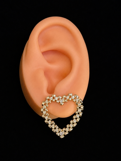 Rolx Heart Stud Earrings (17MM)