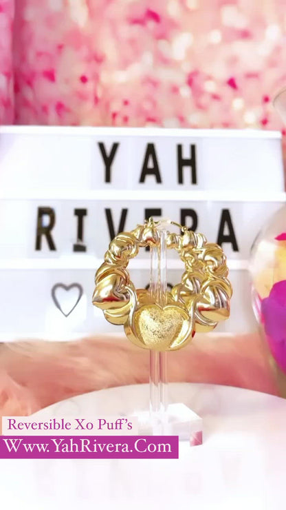 2.5” Xo Reversible Puff Earrings