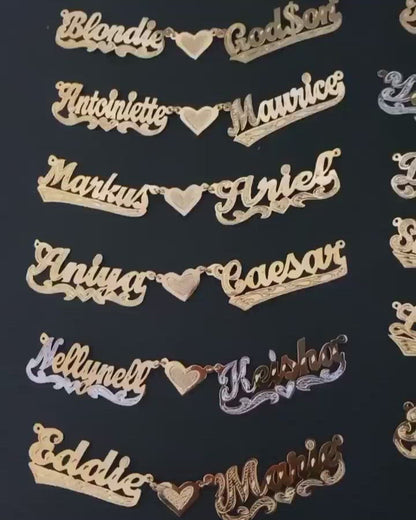 2 Names Heart Necklace