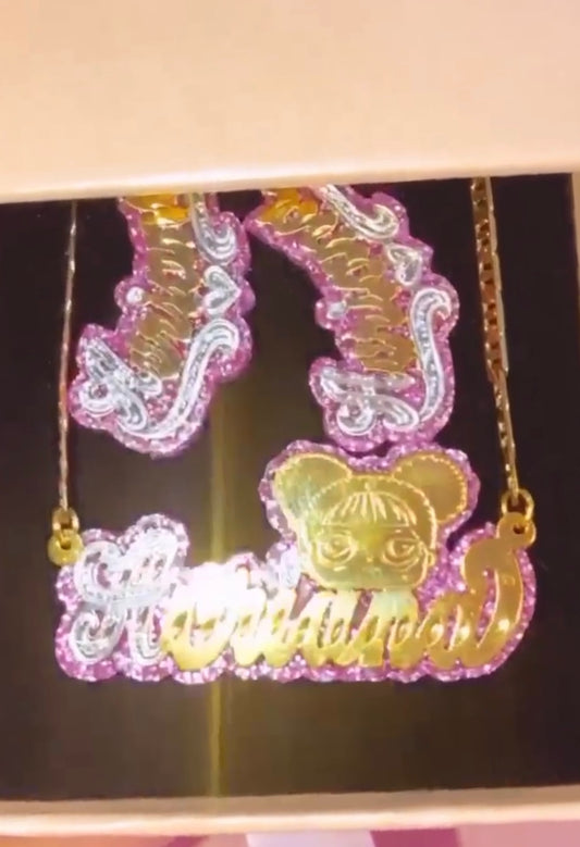Kids Character Nameplate & Stud Set (Boy or Girl)