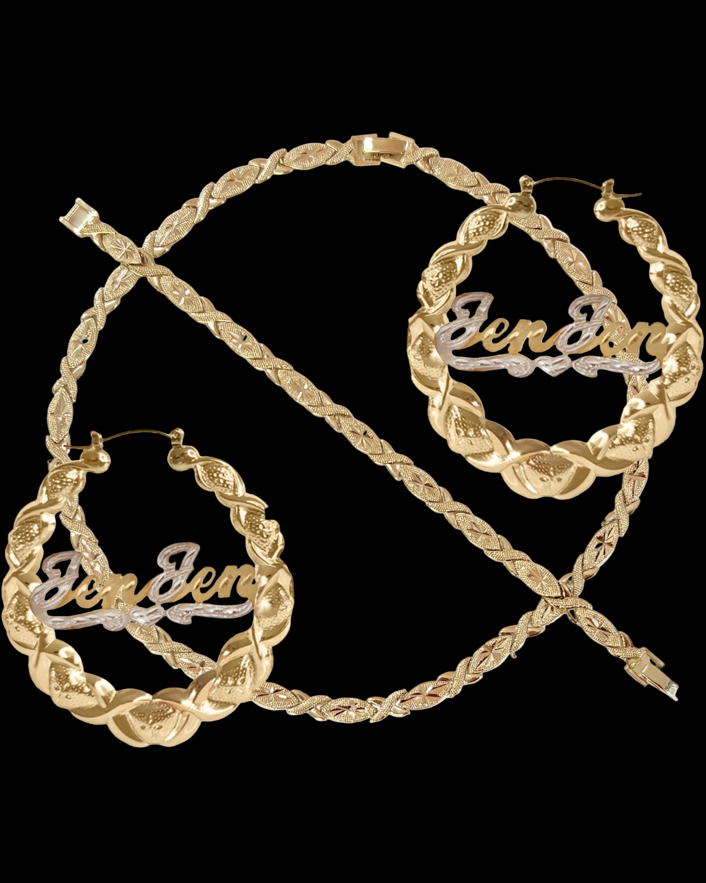 Xo BUNDLE set W/ Name Earrings